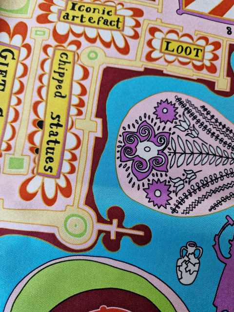 "The British Museum - A Personal Map" Silk Scarf
