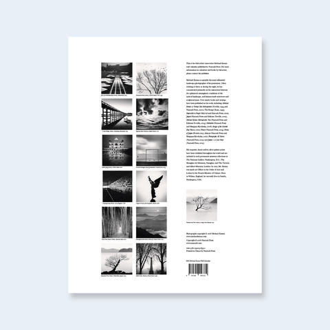 The back cover Michael Kenna's 2027 Calendar showing all photos included in the publication.