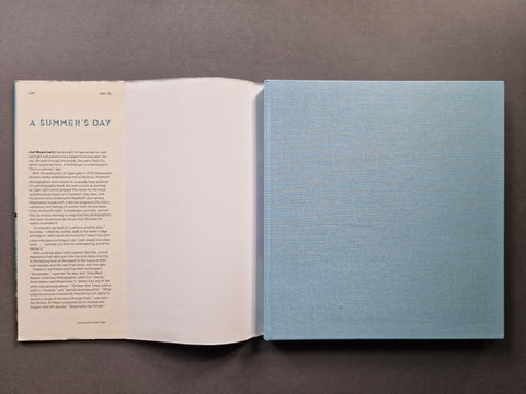 The book cover in light blue.