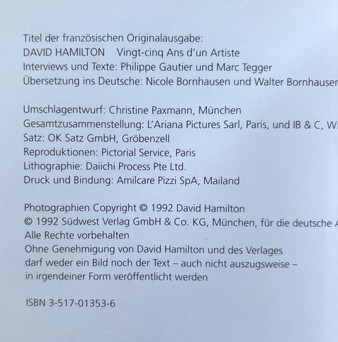 David Hamilton: Seine Besten Bilder (His Best Pictures) 1965-1990