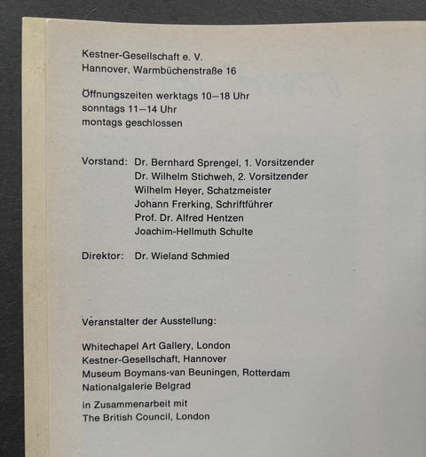 David Hockney: 22 Mai bis 21 Juni 1970 Katalog