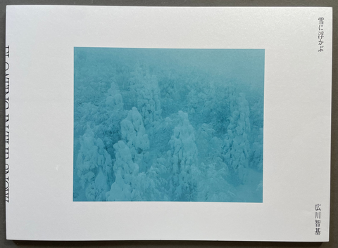 Front cover of Floating in the Snow by Tomoki HIROKAWA with a blue frozen forest image.
