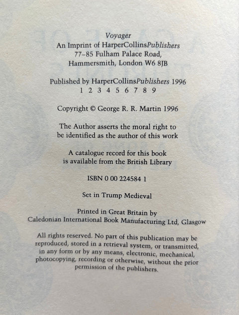 Game of Thrones: A Song of Ice and Fire - UK 1st