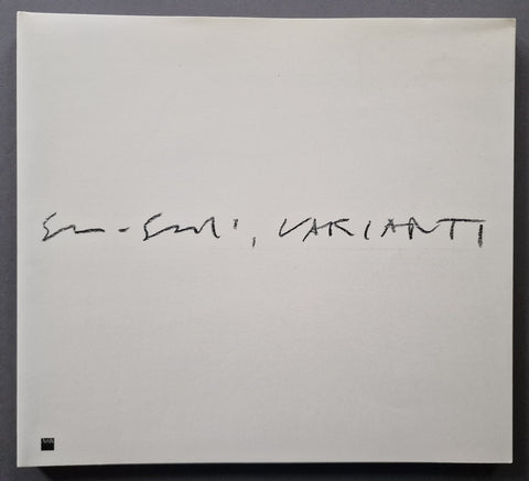 A square white book cover featuring a black handwritten text across the center, text states Guido Guidi Varianti