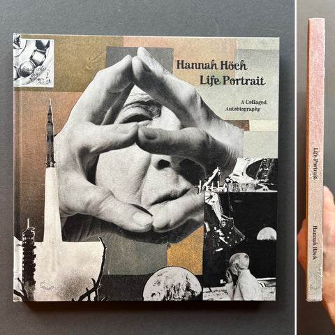 Book titled 'Life Portrait' by Hannah Hoch with a cover featuring black and white collages.