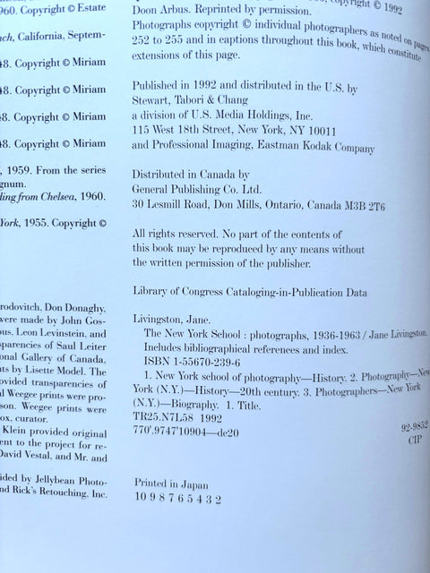 The New York School Photographs 1936-1963