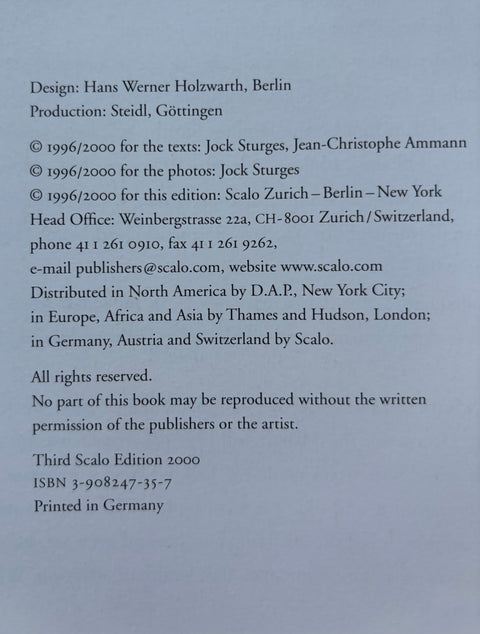 Back cover of a book with black text on a light blue background, showing publisher credits for Third ScalO Edition and ISBN 3-908247-35-7.