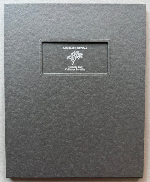 Book titled 'Hokkaido 2020' by Michael Kenna with a black gate-fold cover.
