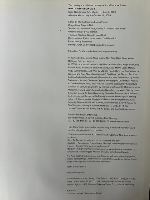 Portraits of an Age: Photography in Germany and Austria 1900-1938