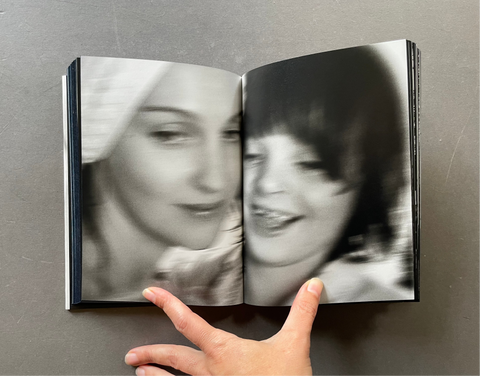 Black and white image of Susie and her son.