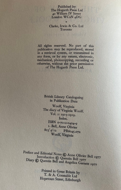 The Diary of Virginia Woolf Vols I-V
