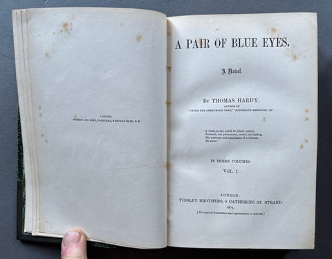 A Pair of Blue Eyes - UK 1st - Setanta Books
