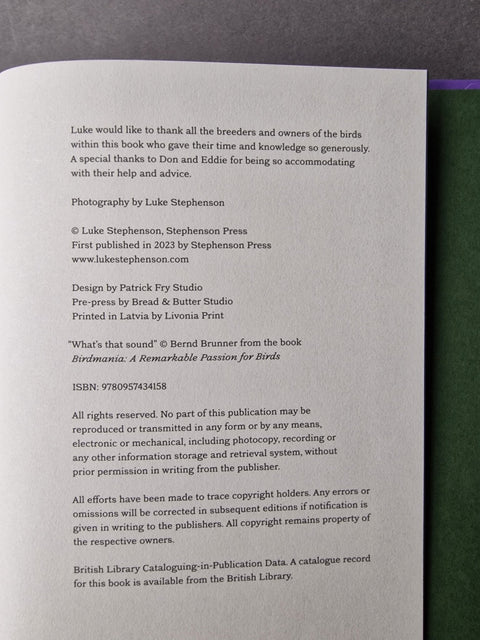 An Incomplete Dictionary of Show Birds .Vol 2 (2 Cover Options) - Setanta Books