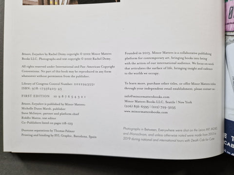 Between, Everywhere: Photographs by Rachel Demy, with Death Cab for Cutie - Setanta Books