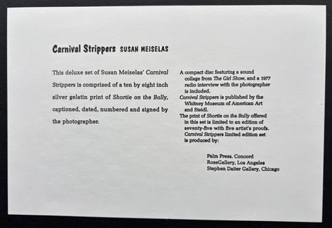 Carnival Strippers - with signed numbered print - Setanta Books