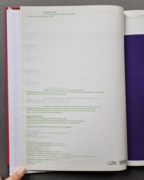 Catherine Opie (The Photographers' Gallery Catalogue) - Setanta Books