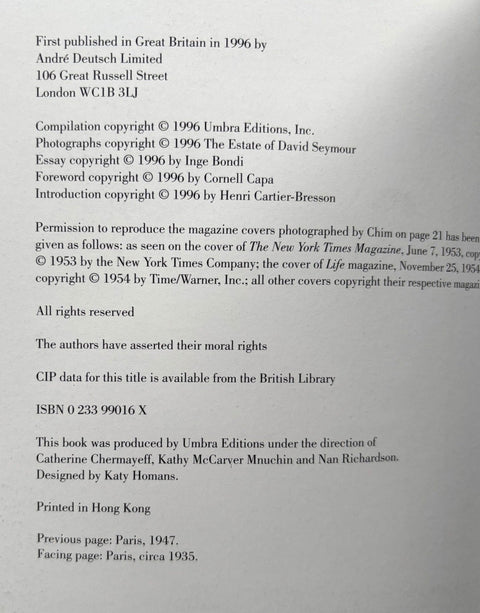 Chim: The Photographs of David Seymour - Setanta Books