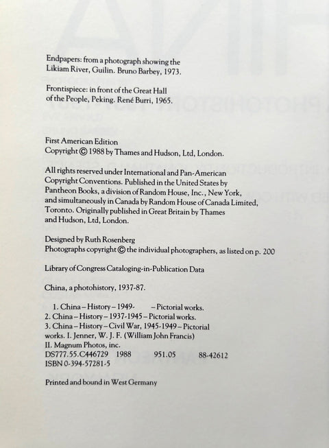China: A Photohistory 1937 - 1987 - Setanta Books