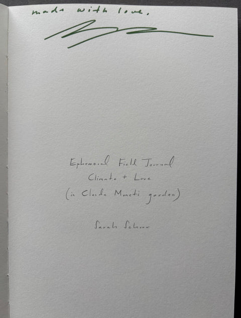 Ephemeral field Journal - Climate and Love in Claude Monet's Garden - Setanta Books