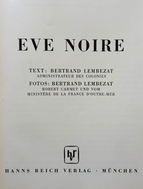 Eve Noire/Black Eve - Setanta Books