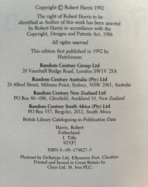 Fatherland - Setanta Books