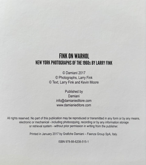 Fink On Warhol: New York Photographs Of The 1960s - Setanta Books