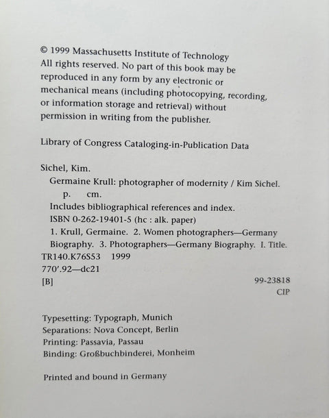 Germaine Krull: Photographer of Modernity - Setanta Books