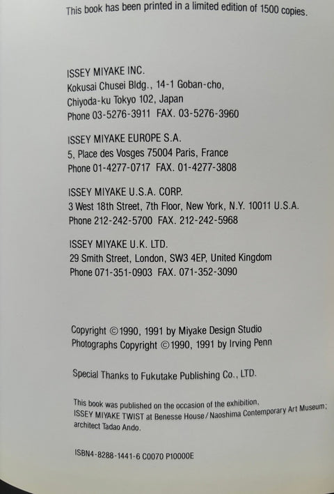 Issey Miyake - Setanta Books
