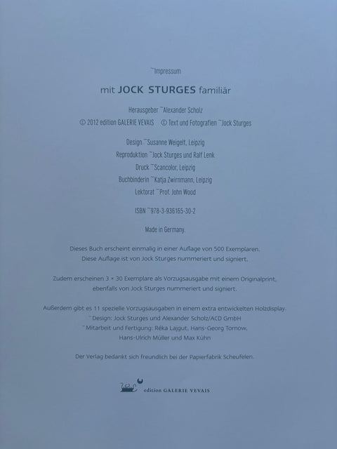 Mit Jock Sturges Familiär / Familiar with Jock Sturges - Setanta Books