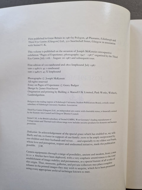 Pages of Experience: Photography 1947 - 1987 - Setanta Books