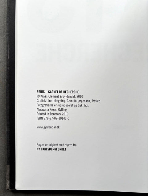 Paris: Carnet De Recherche - Setanta Books