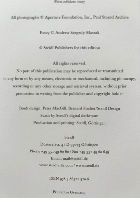 Paul Strand At Work: Toward A Deeper Understand - Setanta Books
