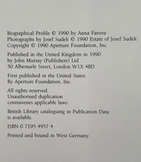 Poet Of Prague: A Photographer's Life - Setanta Books