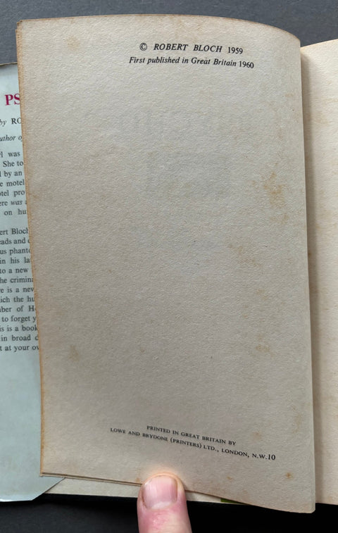 Psycho - UK 1st - Setanta Books