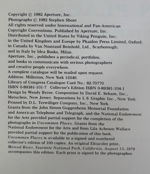 Text block with copyright information and publication details on a gray background