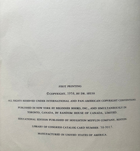 The Cat in the Hat Comes Back - Us 1st - Setanta Books