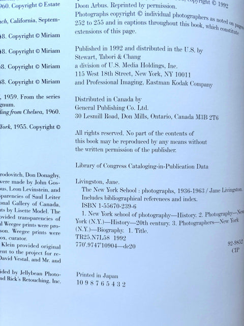 The New York School Photographs 1936-1963 - Setanta Books