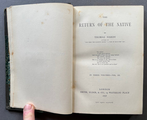 The Return of the Native - UK 1st - Setanta Books