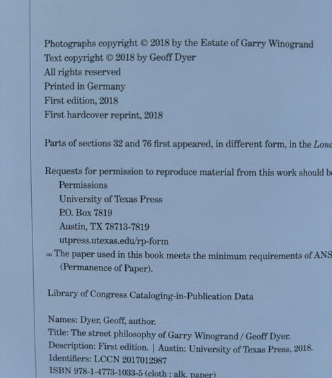 The Street Philosophy Of Garry Winogrand - Setanta Books