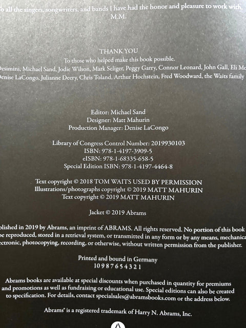 Tom Waits - Setanta Books