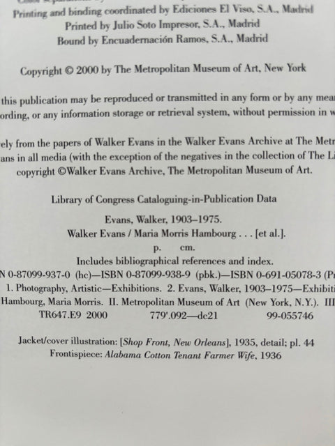 Walker Evans - Setanta Books