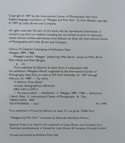 Weegee's World - Setanta Books