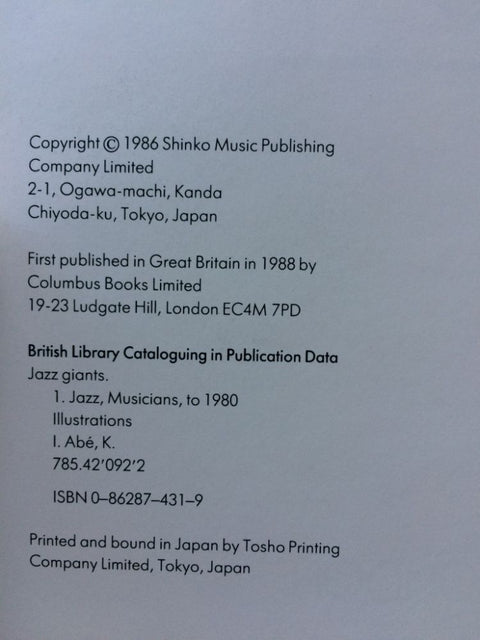 Jazz Giants: A Visual Retrospective Compiled by K. Abe