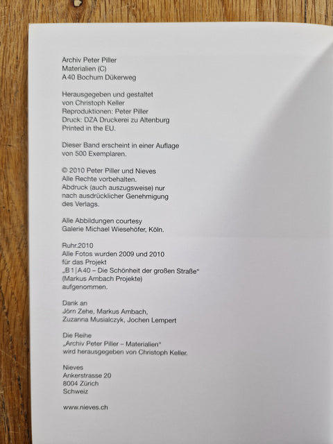 Archiv Peter Piller - Materialien (C) - A40 Bochum Dükerweg