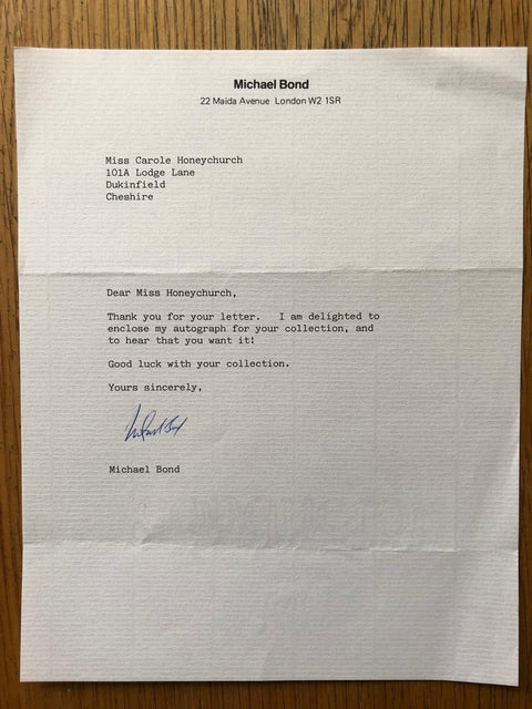 A Bear Called Paddington - 1st - with signed letter