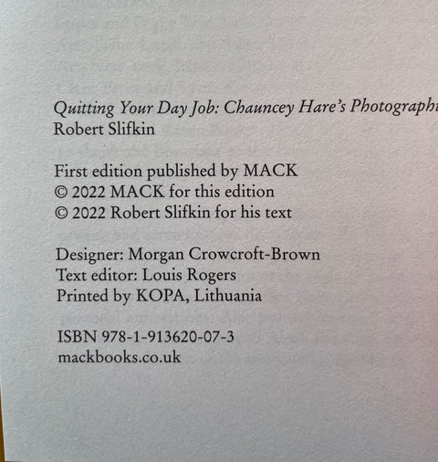 Quitting your Day Job - Chauncey Hare's Photographic work
