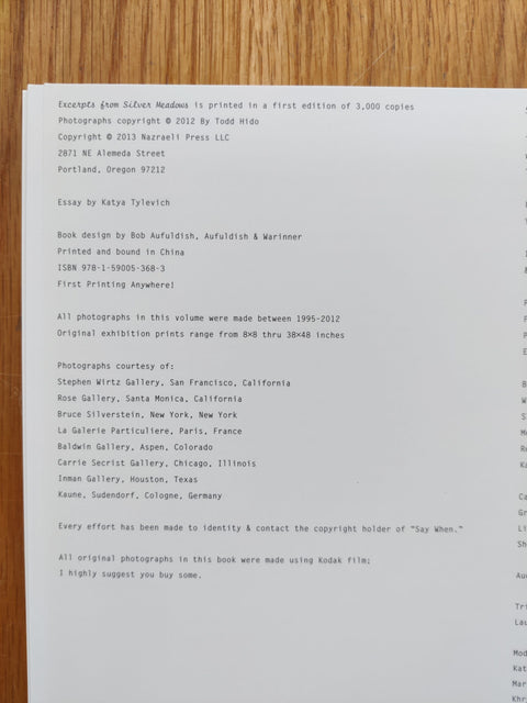 Excerpts from Silver Meadows (Deluxe Limited Edition Suite with 15 Type-C Prints)