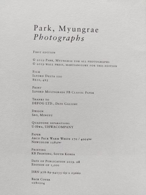 Park, Myungrae: Photographs