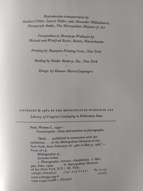 Counterparts: Form and Emotion in Photographs