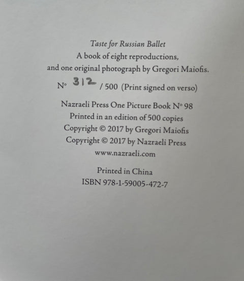Taste for Russian Ballet (One Picture Book)